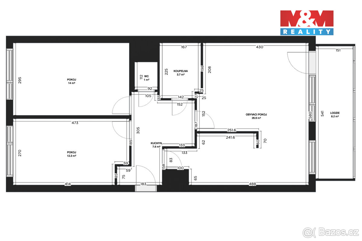 Prodej bytu 3+1, 74 m², Praha, ul. Poznaňská - 20