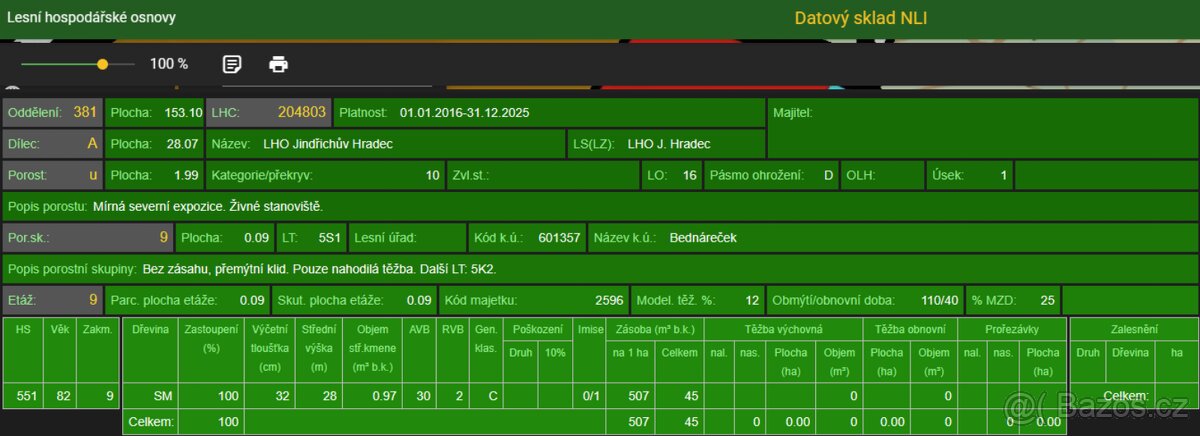 Prodám lesní pozemek v k.ú. Bednáreček - 20