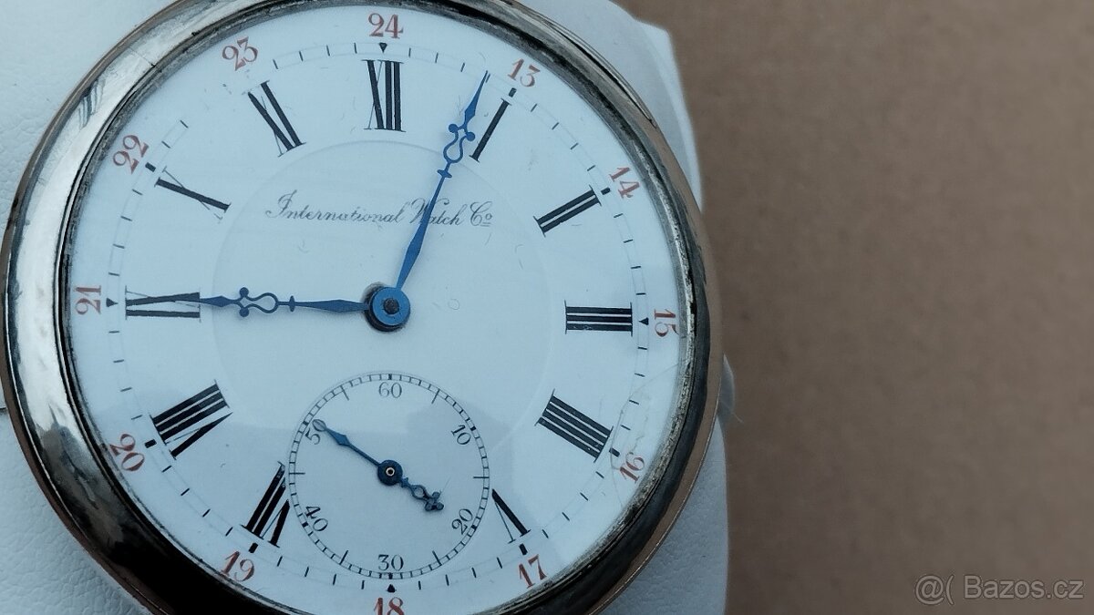 Krásné starožitné STŘÍBRNÉ hodinky IWC Schaffhausen +pásek - 20