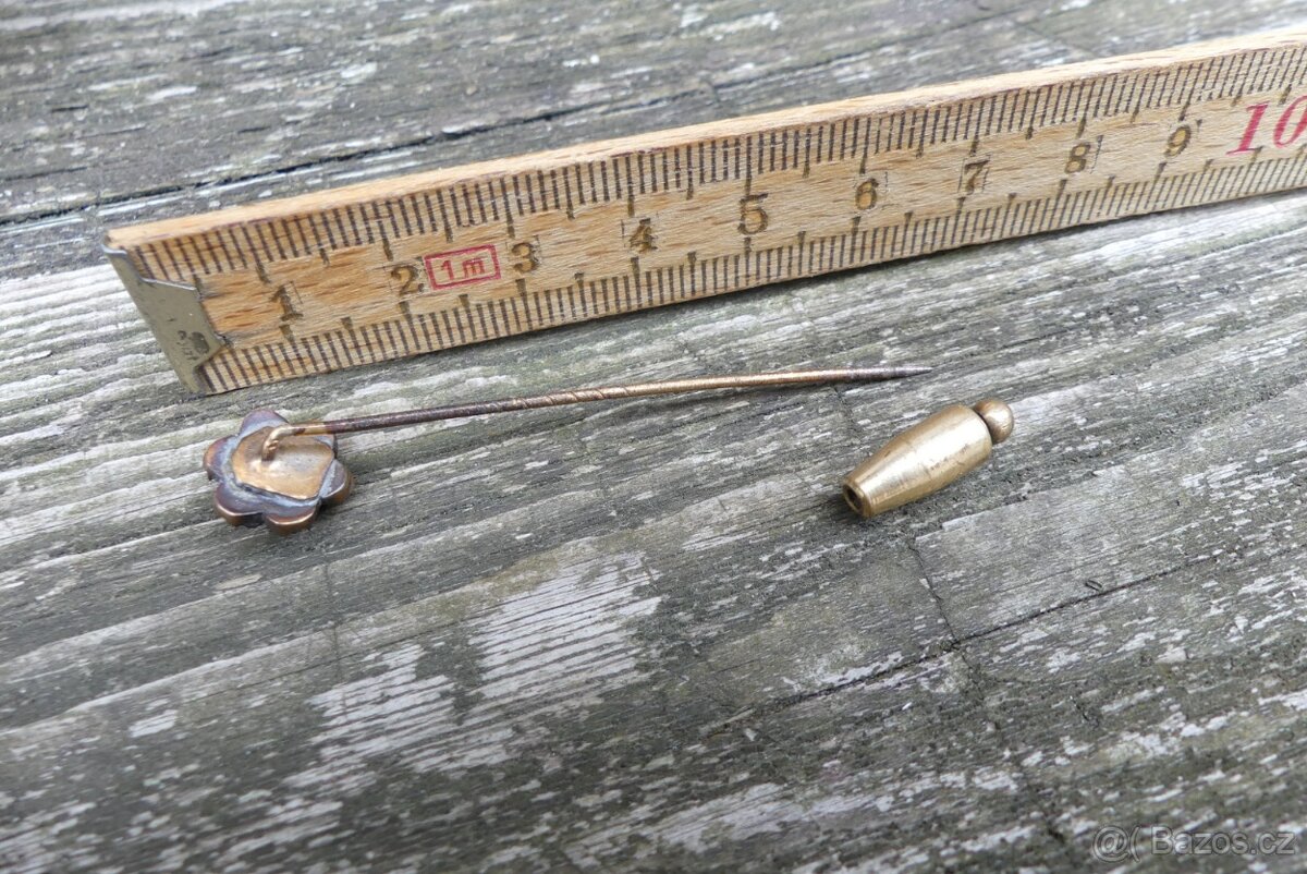 Šperky české granáty, koliér, brože, jehlice, stříbro tombak - 20