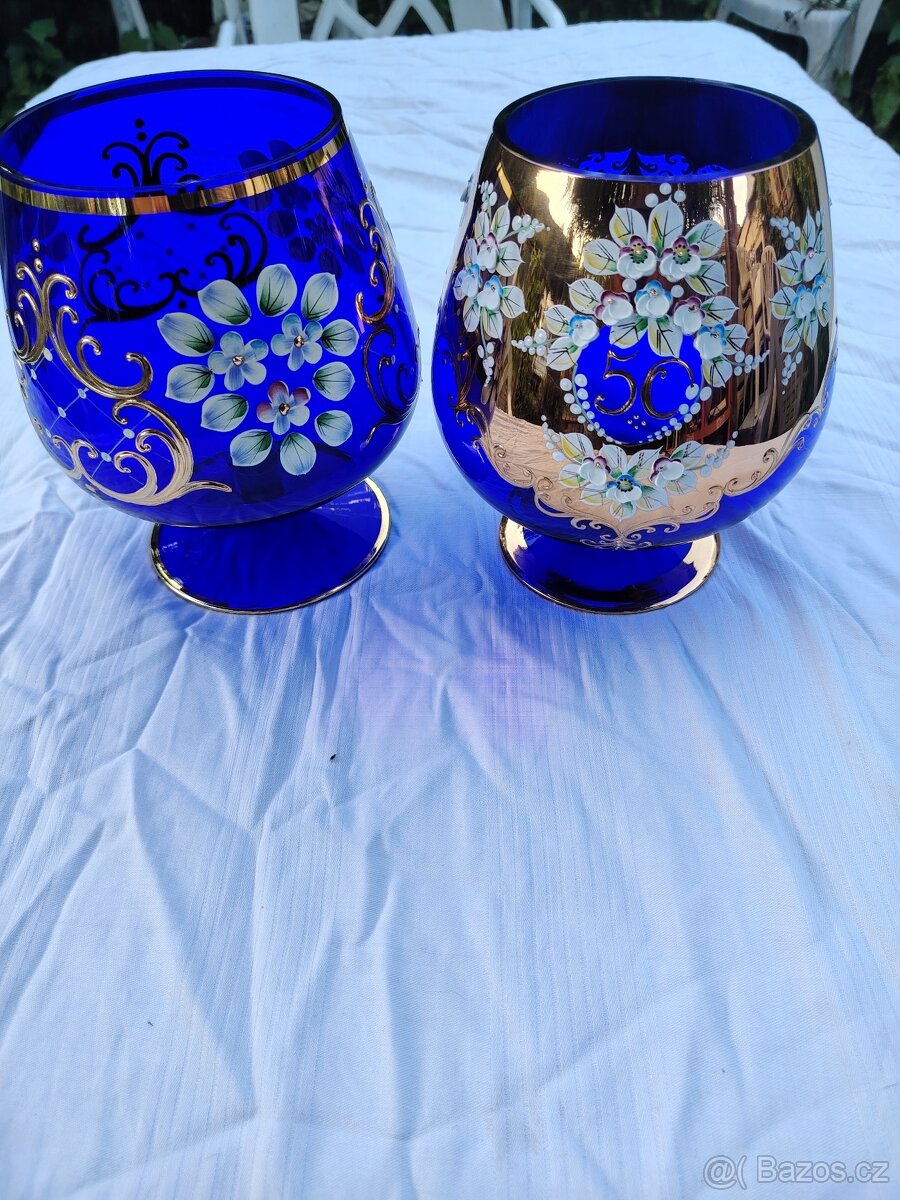Velké modré skleněné číše - 20