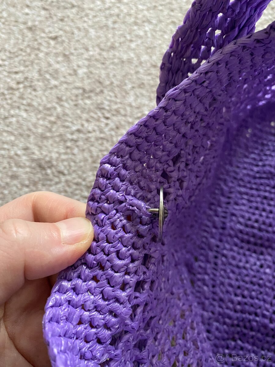 Nové lýkové tašky na knoflíky - červená, fialová - 20