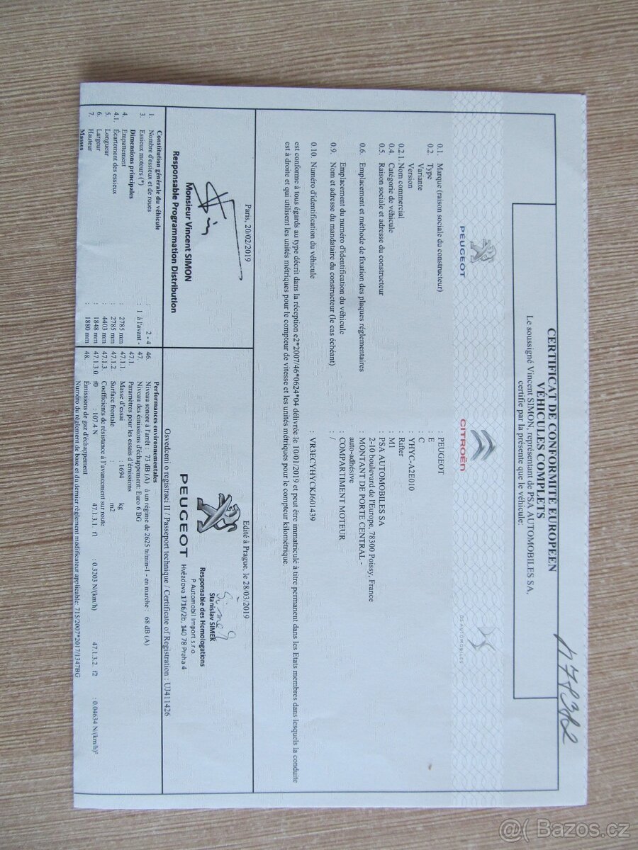 Peugeot Rifter 1.5 BlueHDi 5 míst ČR 1.maj - 20