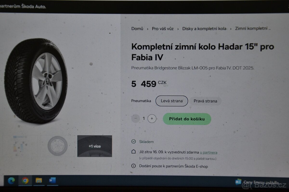 Š.Fabia IV/VW Polo.S.Ibiza -NOVÁ zimní ALU sada 185/65R15. - 20