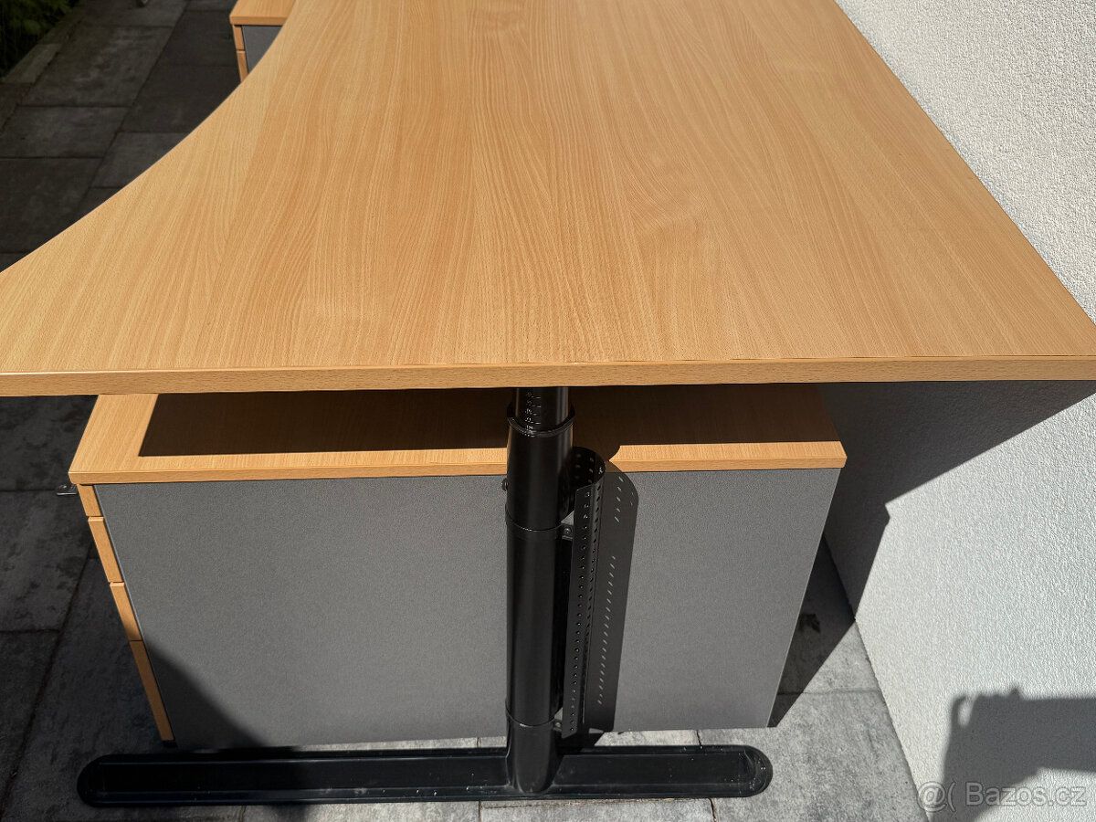 Kancelářský psací stůl polohovací - 2 kontejnery - TOP - 20