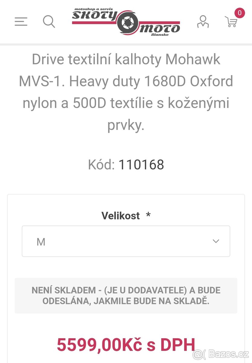 Mohawk Kalhoty na moto XL 54-56 TEXTIL - KŮŽE - 20