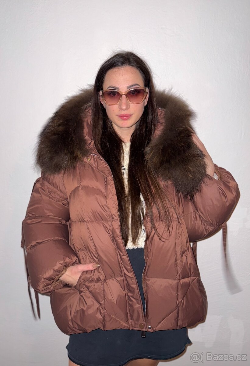 Dámská péřová bunda s pravou liščí kožešinou - 20