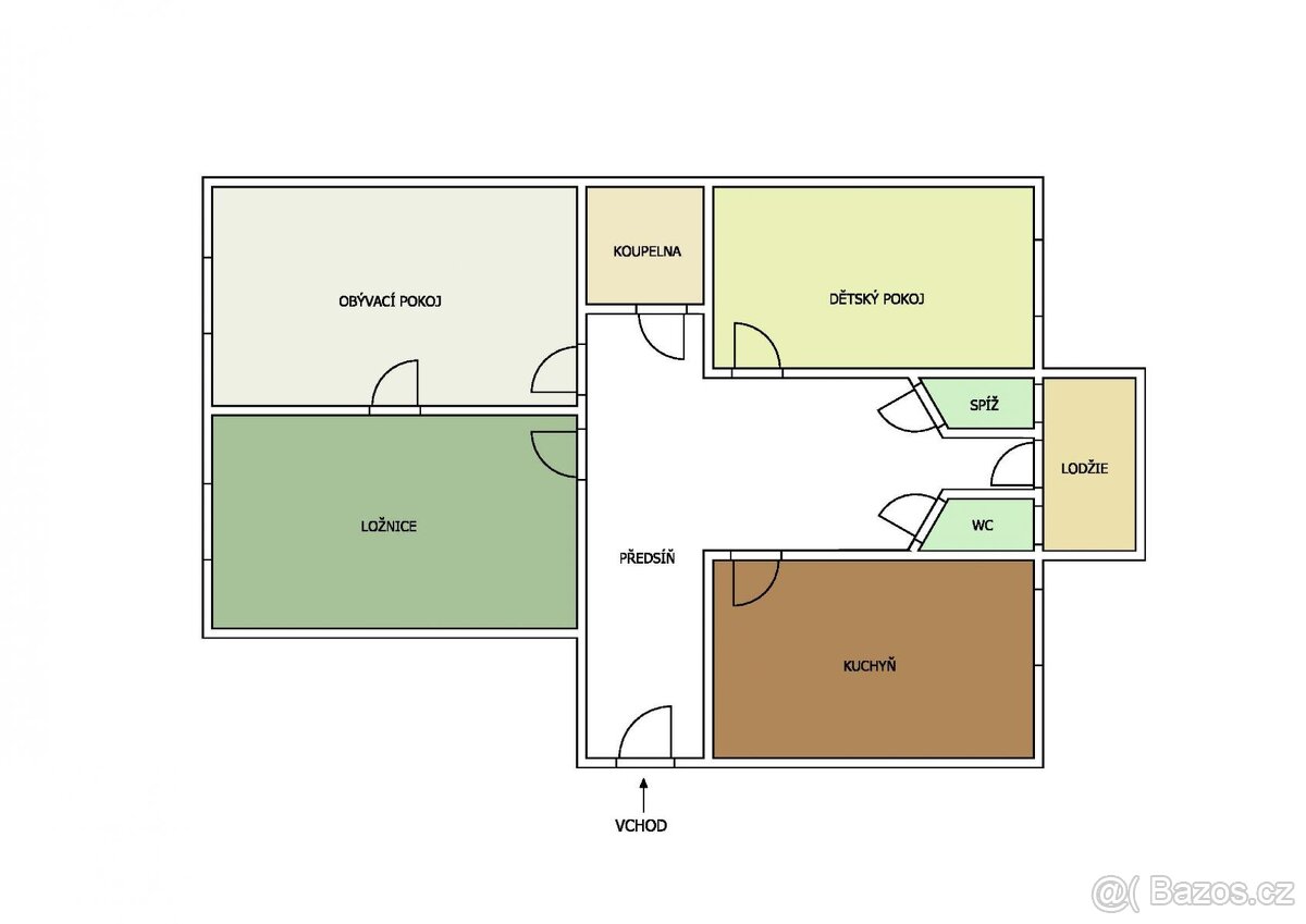 Prodej prostorného bytu 3+1 s lodžií u centra Pardubic - 20