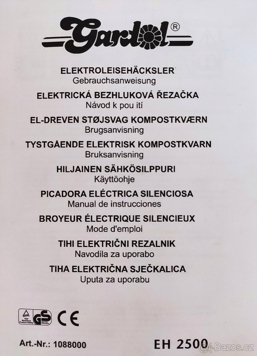Elektrická BEZHLUKOVÁ řezačka drtič štěpkovač - 20