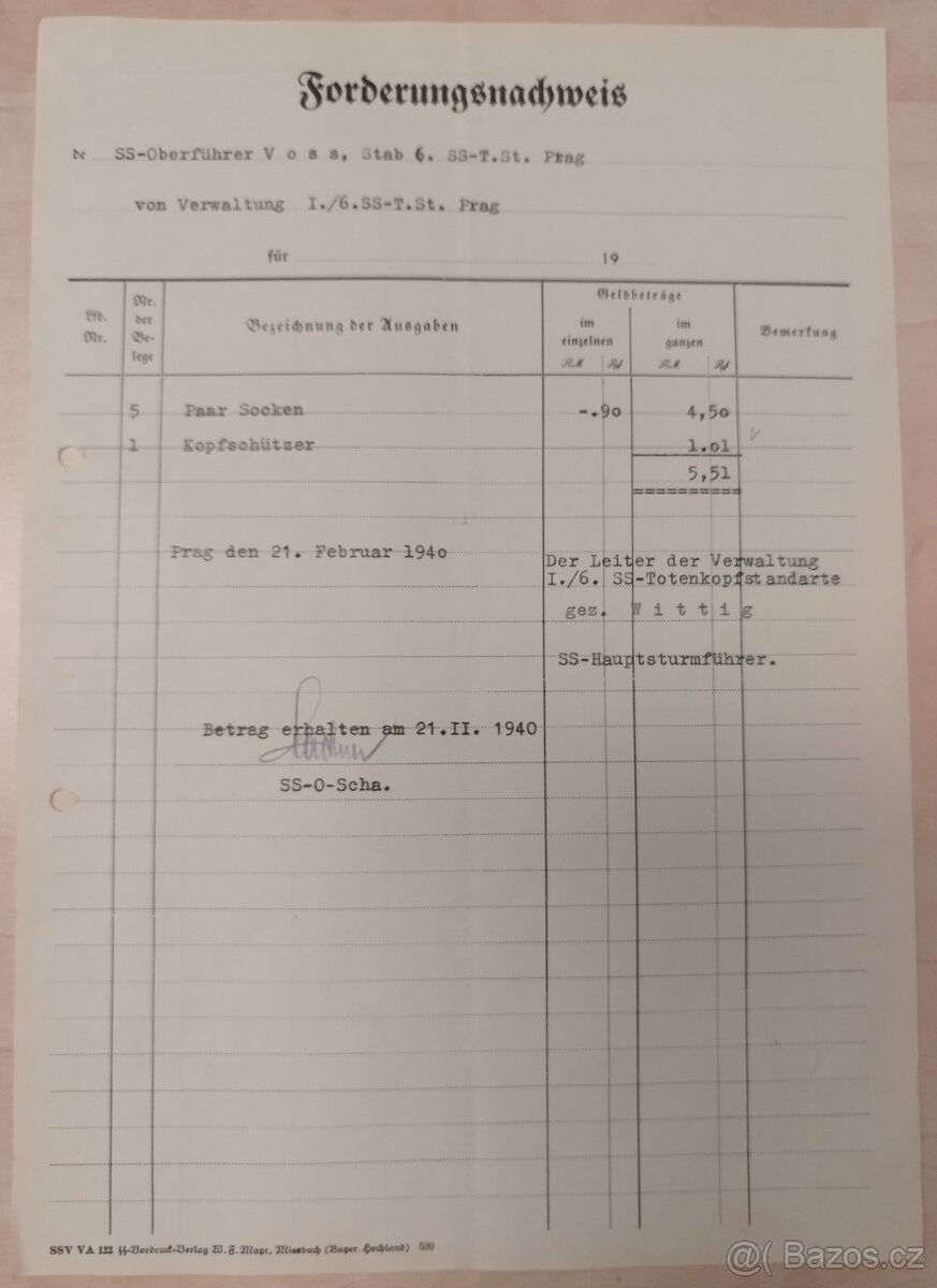 DOKUMENTY PO GENERÁL SS BERNHARD VOSS 2 - 20