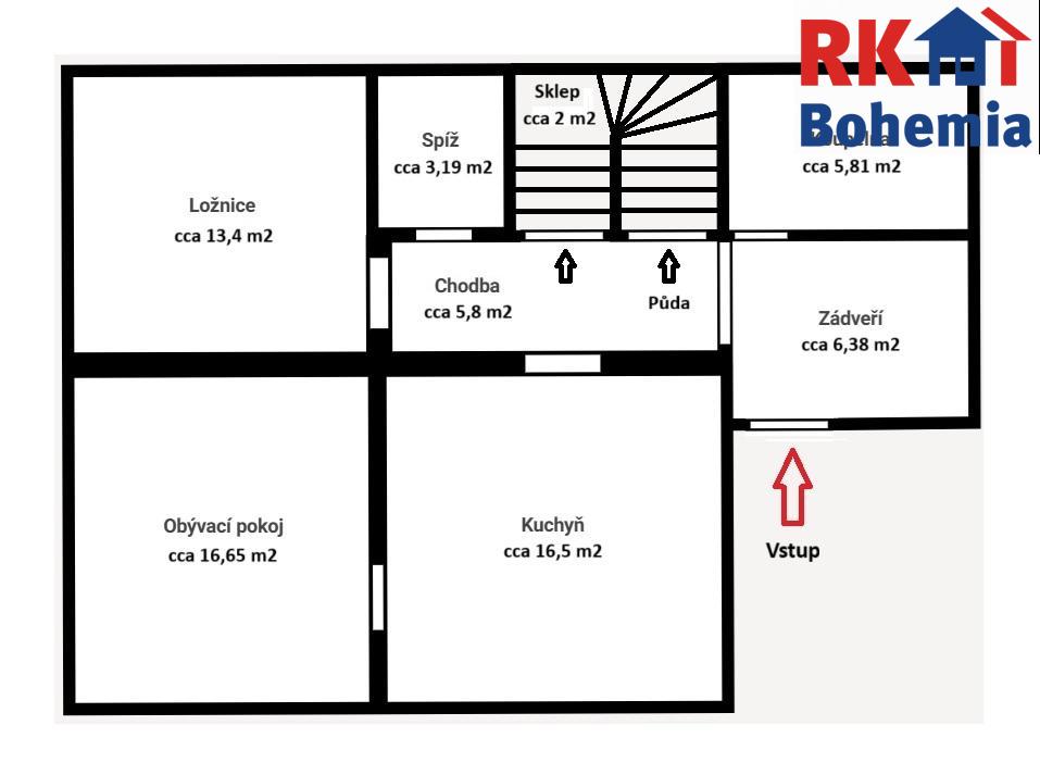 Prodej rodinného domu 2+1 s garáží s pozemkem 1177 m2 v Česk - 20