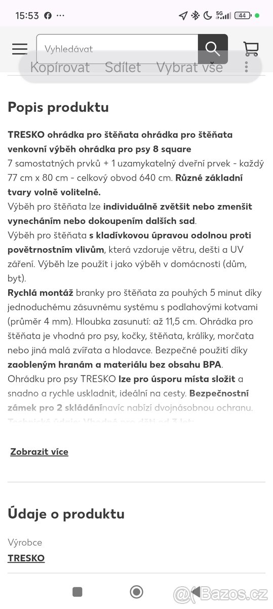 Ohrádka pro psy v.80cm, zánovní - 20