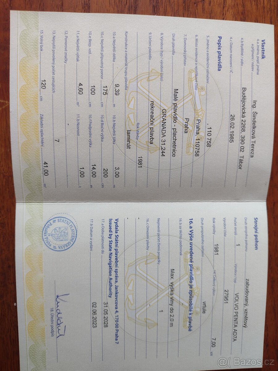 Kajutová plachetnice Granada, jachta - 20