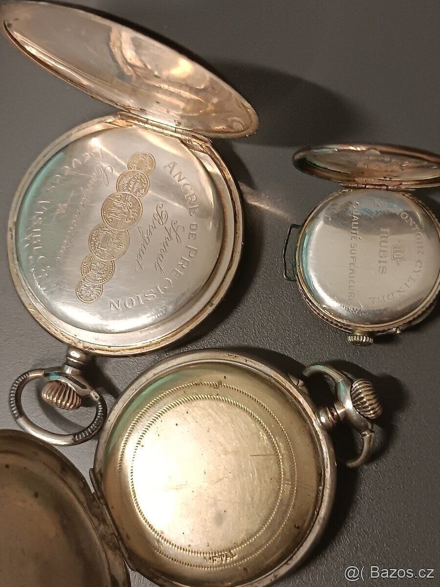 PRO SKUTEČNÉ SBĚRATELÉ 3 X STAROŽITNÉ KAPESNÍ HODINKY👍👍👍 - 20