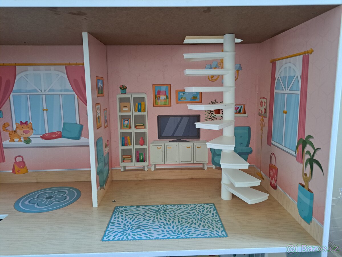 Velky dřevěný dům Woody pro panenky - 20
