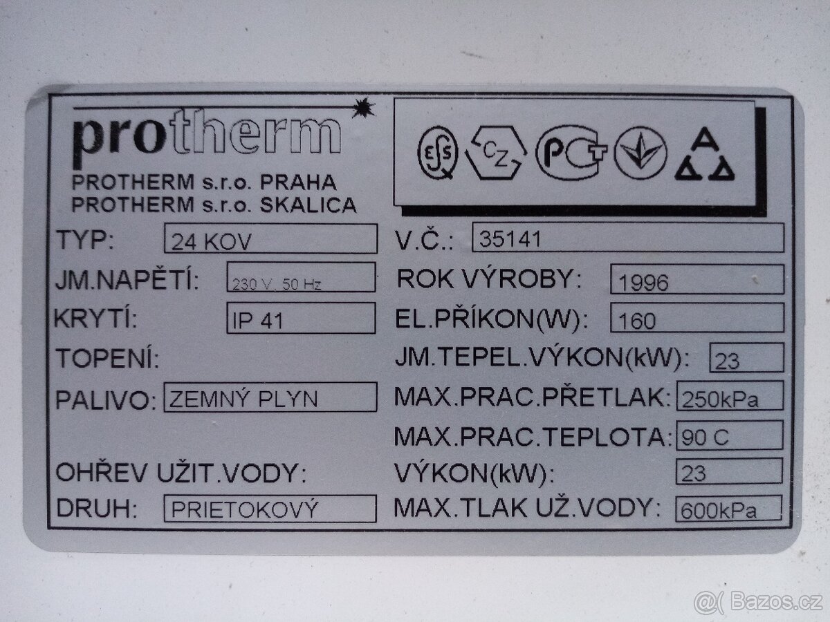 Protherm Tiger 24 KOV (12), Protherm 24 KOV - 20