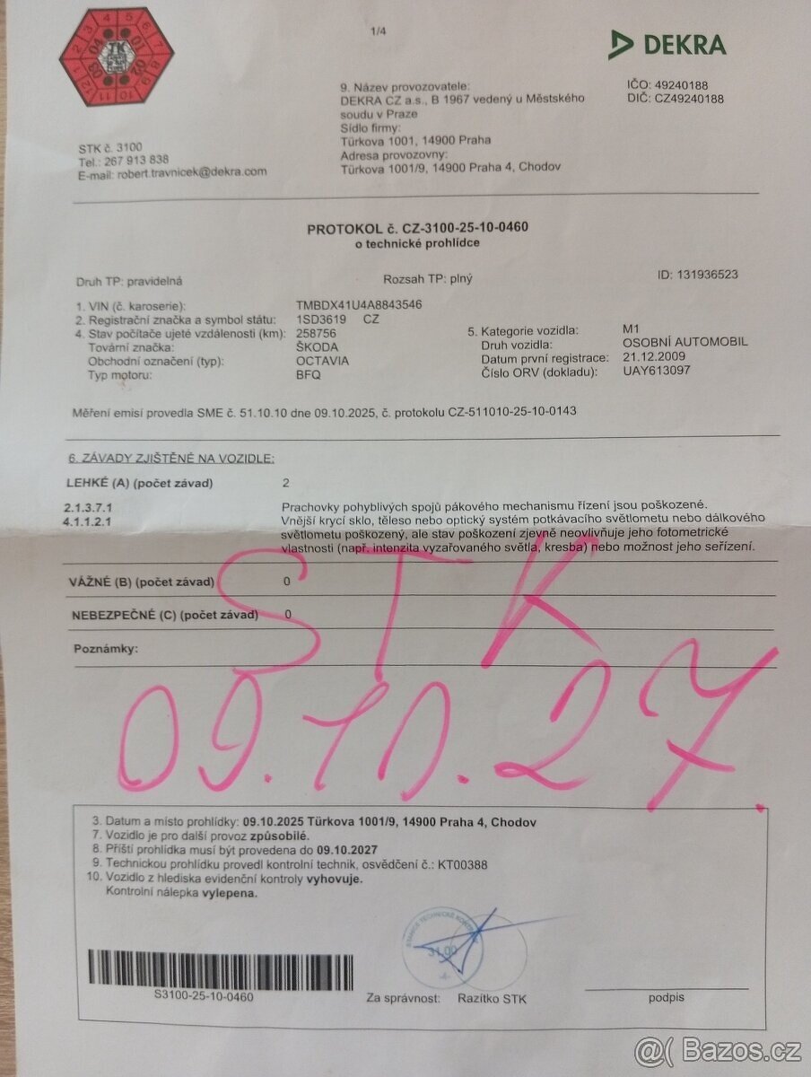 Škoda Octavia 1, 2009 benzín + LPG 1.6 MPI - 20