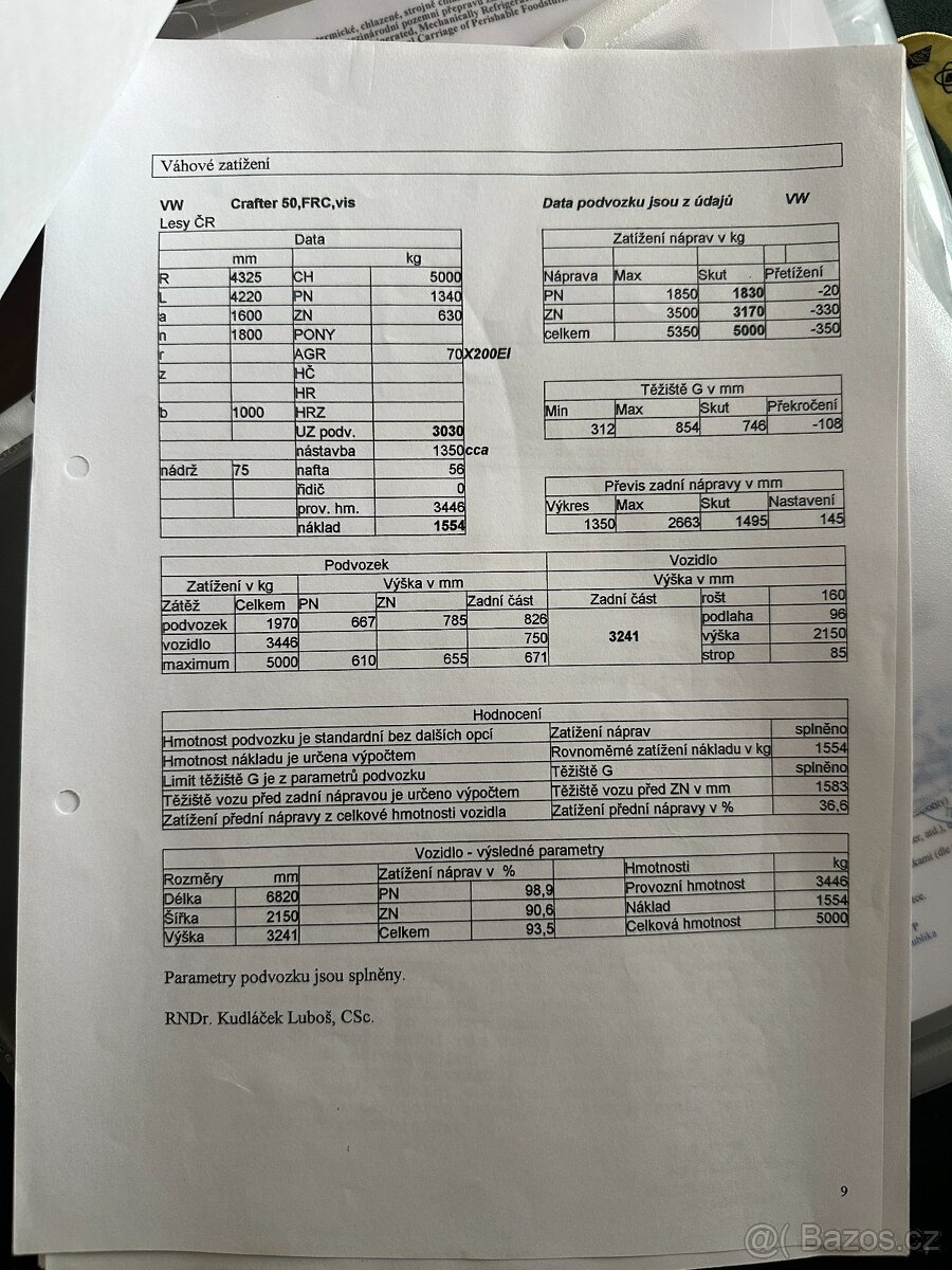 Volkswagen Crafter 2,5 TDi 100kw, ČR,1.maj., chlaďák, 5 tun - 20