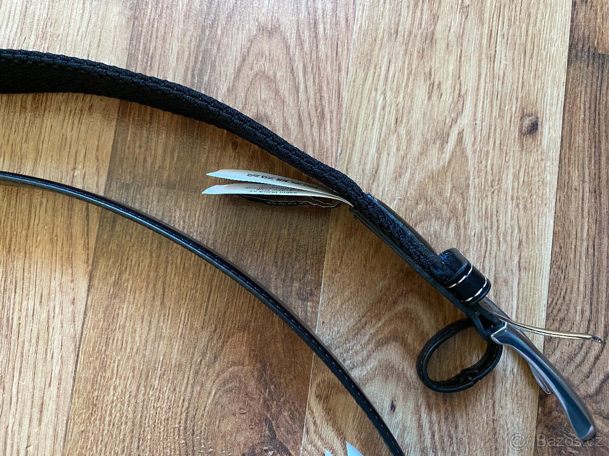 Nový dárkový set opasků BANDI - černý kožený, pružný černý - 20