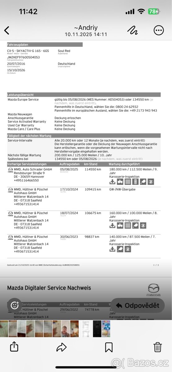 Mazda CX-5 2.0i 121Kw 115000km úplný servis Mazda Full Led - 20