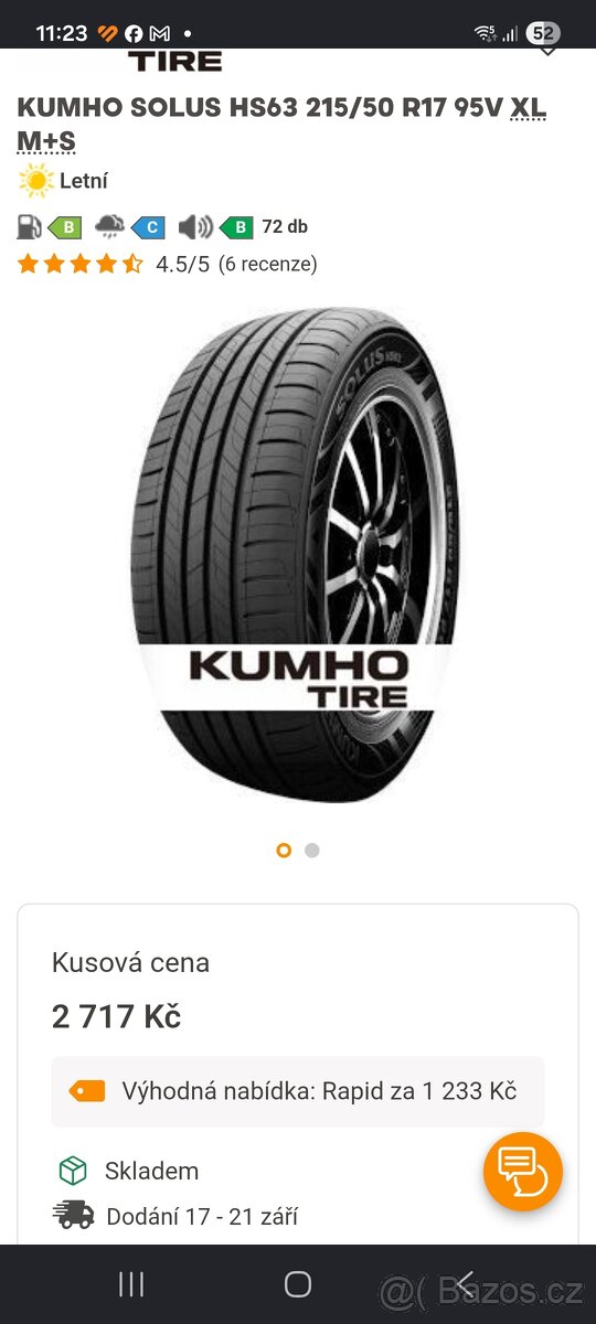 215/55 R17 , 98 V (M + S) - 20