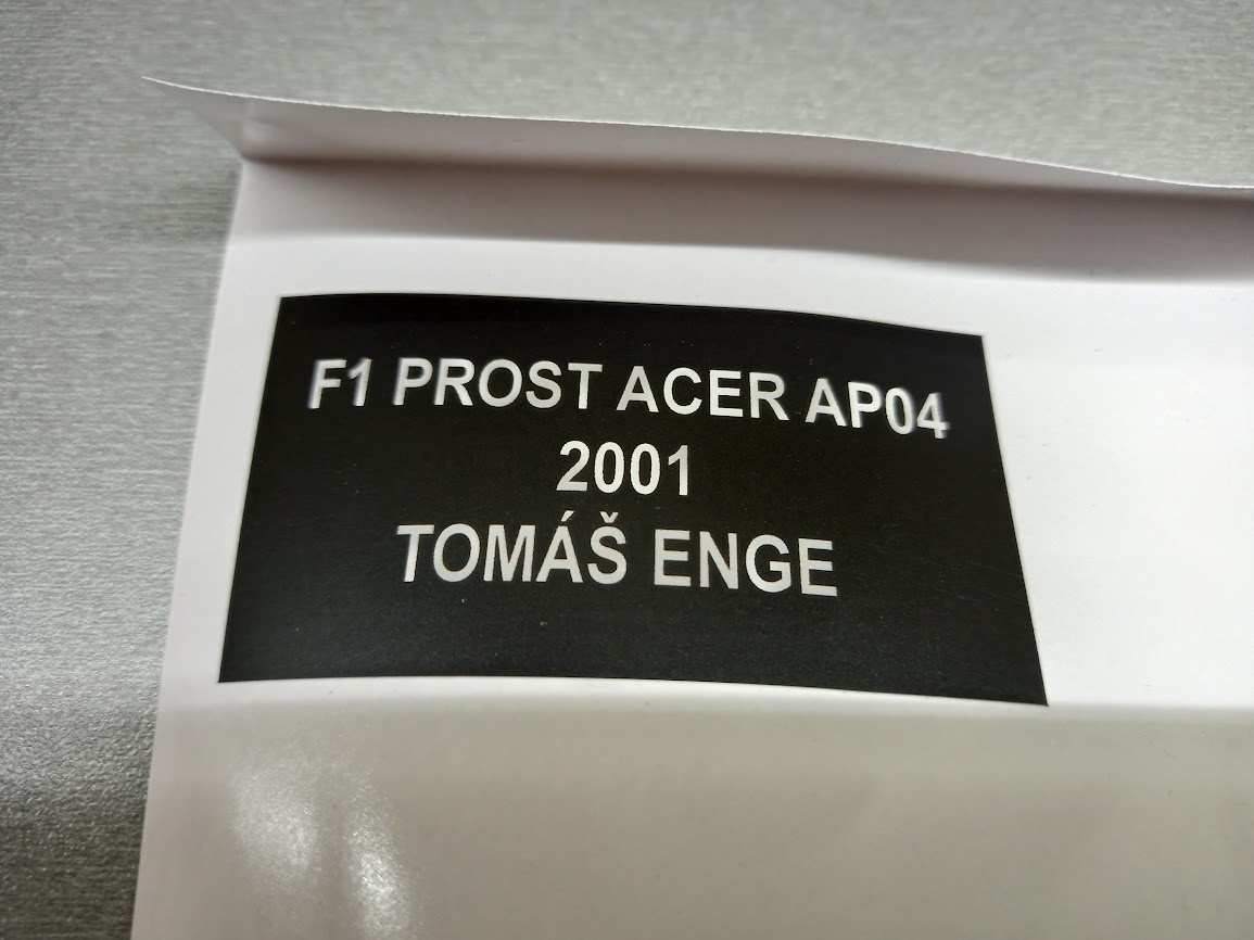 F1 PROST ACER AP04 2001 TOMÁŠ ENGE MINICHAMPS 1:18 - 20