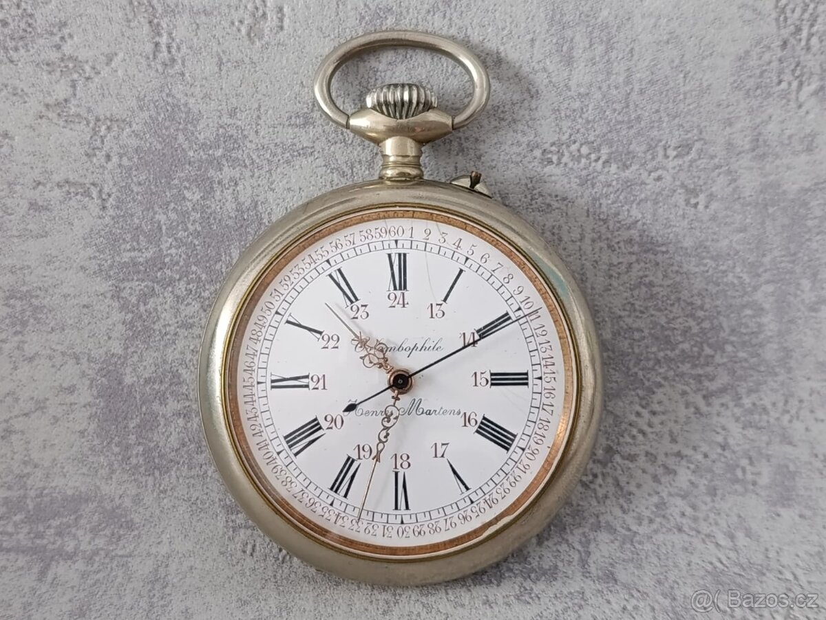 Velmi staré obrovské švýcarské hodinky s centrální ručičkou - 20