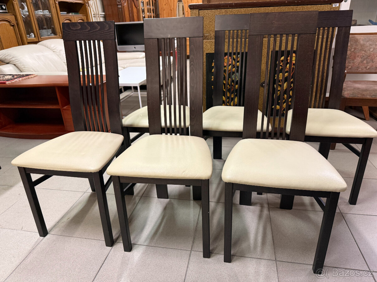 třikrát set dubový stůl se šesti židlemi - 20