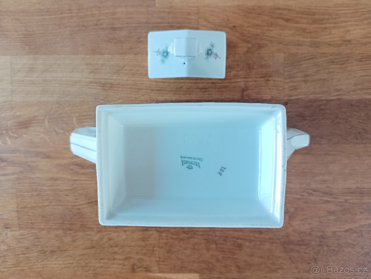 PORCELÁNOVÁ KONVICE VICTORIA - ČESKÉ ART DECO -VÝVOZ FRANCIE - 20