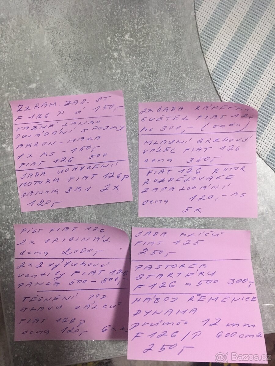 Prodám díly Fiat 126/p, 500, 125 - 20