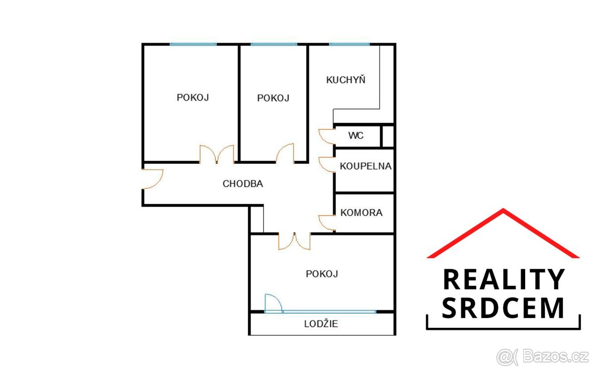 Prodej bytu v os. vlast. o velikosti 3+1+komora+lodžie/75m2 - 20