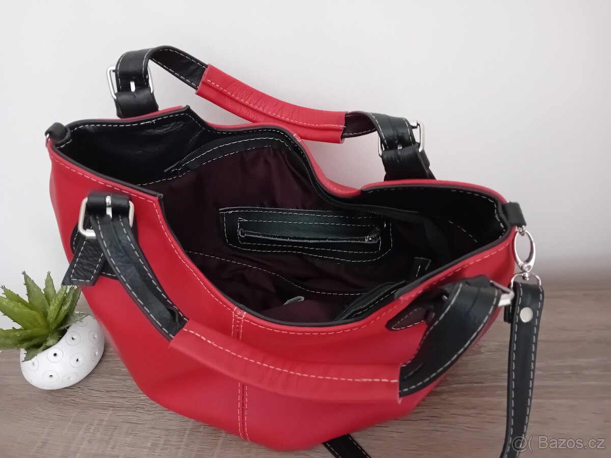 Leather dámská velká hobo kabelka kožená nová - 20