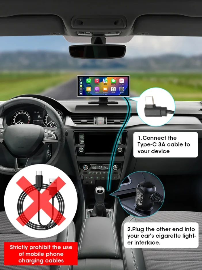 11,26" displej do auta, Android auto, Airplay, 2x kamera - 20