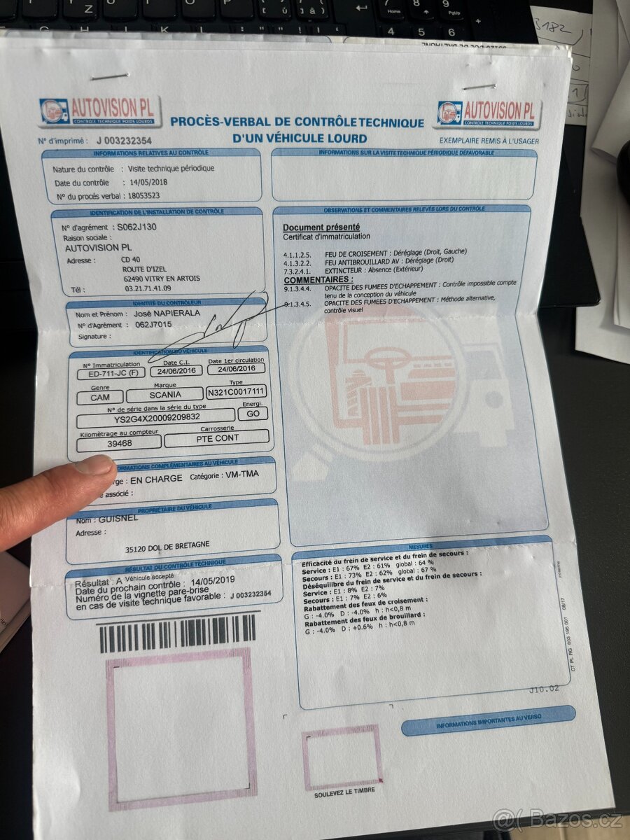 SCANIA G280, EU6, 2016, 385TKM,20 PALET - 20