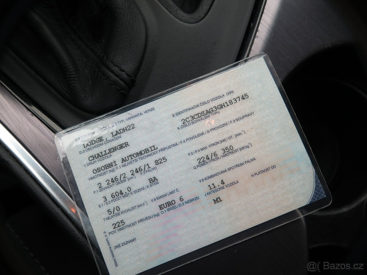 Dodge Challenger, 3.6 V6 - KRÁSNÝ STAV - DPH - 20