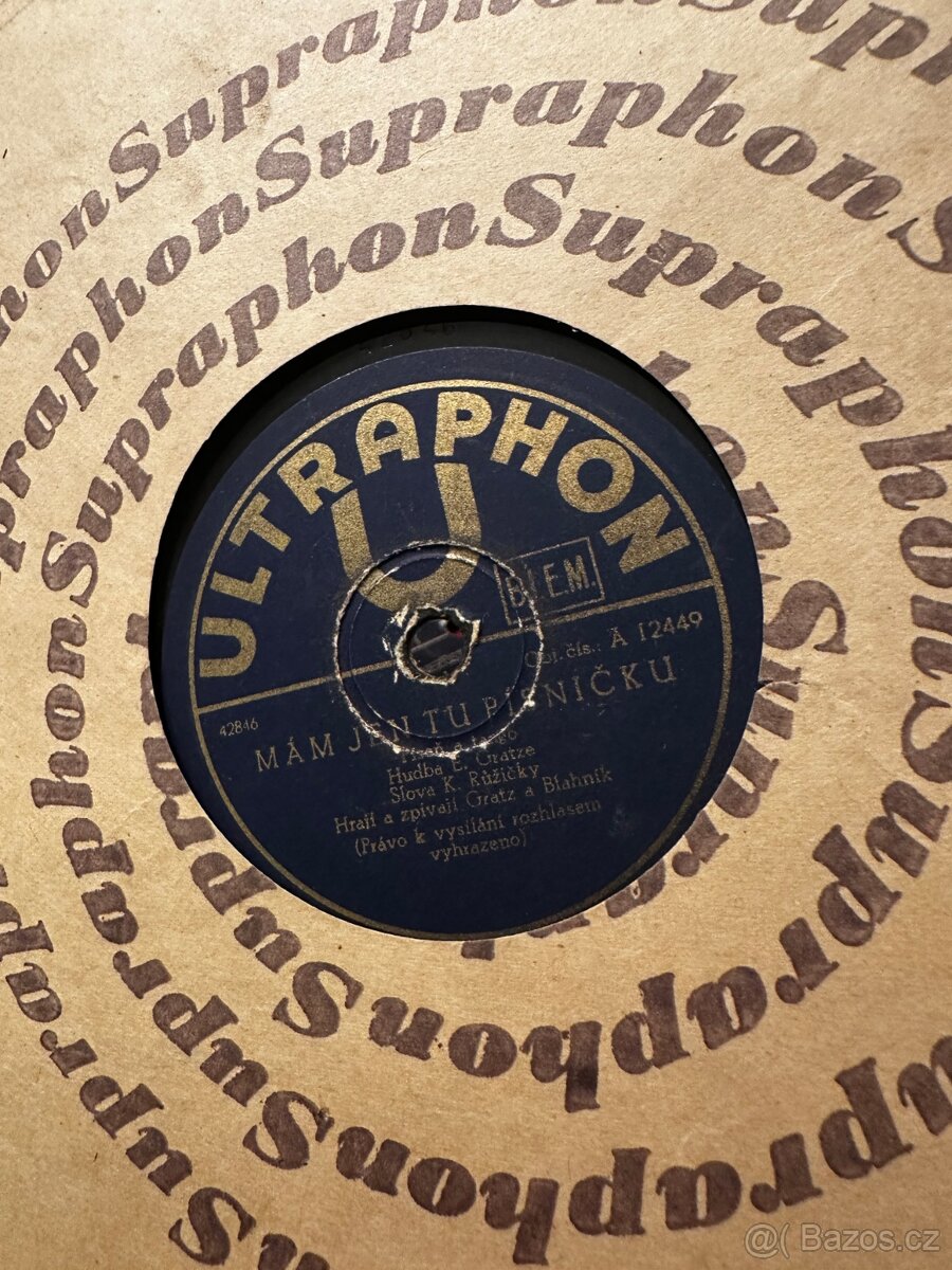 Staré šelakové gamofonové desky - 71 ks - 20