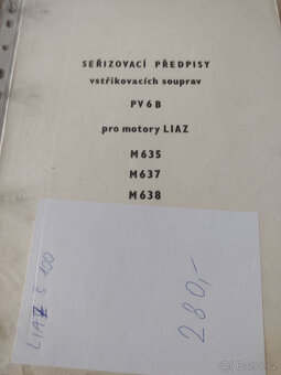 SEŘIZOVACÍ PŘEDPISY VSTŘIKOVACÍCH SOUPRAV - 20