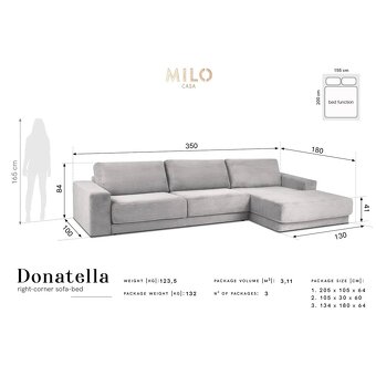 Rozkladacia rohová pohovka Milo Casa Donatella - 20