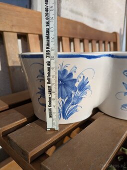 Velký keramický petrželák + dva květináče s podtáckem - 20