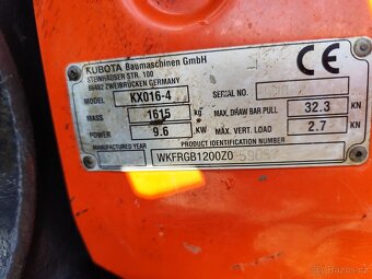 Bagr Kubota, 1600kg. Rok 2015. Rozsirovaci. - 20