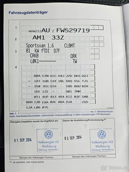 VW Sportsvan 1.6 TDI 81 kW DSG mod 2015, 76.000 km Dovoz SRN - 20