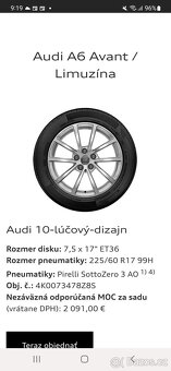 Zimné Semperit 225/60 R17, Audi A6 5x112, 7,5J, ET 36 - 20