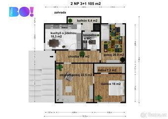 Prodej bytu 2+1 s terasou a zahradou, 82 m², Prostějov - 20