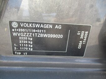 VW TOURAN 1,4CGI 110KW CNG bez koroze 05/2011 - 20