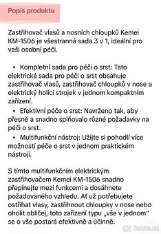NOVÝ  Bezdrátový profesionální HOLICÍ STROJEK. Zn."Kemei - 20