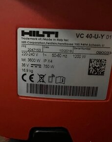 HILTI VC 40 U-Y s příslušenstvím vše uplně nový - 20