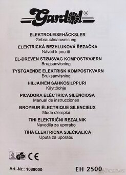 Elektrická BEZHLUKOVÁ řezačka  drtič štěpkovač - 20