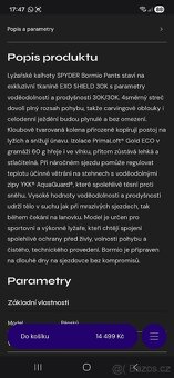 NOVÁ lyžařská bunda SPYDER PINNACLE a kalhoty SPYDER BORMIO - 20