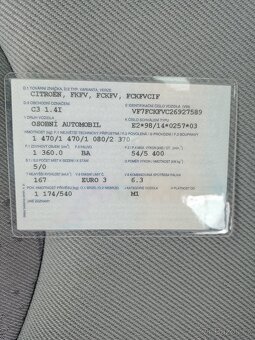 Prodám Citroen C3 1,4 benzín, r.v. 2/2004, 183.500km - 20