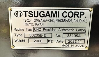 CNC dlouhotoč TSUGAMI B0205E- lll , r.v. 2022 - 20